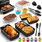 Accesorios para freidora de aire caliente Cosori Dual Blaze Twinfry XXL 10 L, 20 unidades, juego de accesorios con parrilla de acero inoxidable y 1 molde de silicona de 10 L y 2 x 5 L, resistente al