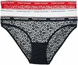 Tommy Hilfiger Pack de 3 Braguitas Tipo Bikini con Encaje para Mujer, Multicolor (Desert Sky/White/Primary Red), S