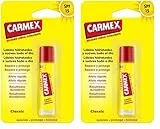 Carmex Bálsamo Labial, Click Stick Clásico, 4.25g (Paquete de 2)