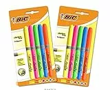 BIC Highlighter Grip Subrayadores con Punta Biselada Modular y Tinta con Base de Agua - 10 (2 Packs de 5)