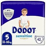 DODOT Sensitive - Pañales, 11 A 16 Kg, Blanco, Talla 5, Vanilla, 42 Unidad