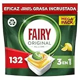 Fairy Original Todo En Uno Pastillas Lavavajillas, 132 Capsulas, Elimina Grasa Reseca, El embalaje puede variar