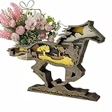 Estatua de caballos sueco de madera | Decoración de la casa Ornamento de animales Escultura de la cría de caballo | DE LA DISETA DEL HOME DE LA ESTATA CABALLACIÓN HABLA CABALLADA (8.27x5.51x1.1