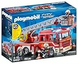 PLAYMOBIL City Action 9463 Camión de Bomberos con Escalera, Luces y Sonido, A Partir de 5 años