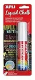 APLI 13960 - Rotuladores de Tiza Borrable, 10 x 15 mm, Liquid Chalk Punta Redonda, Blanco