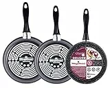 Magefesa K2 Gransasso set de 3 sartenes 24/26/28cm. Exterior gris, antiadherente bicapa efecto piedra, aptas para todo tipo de cocinas, especial inducción. Hasta 50% de ahorro energético.
