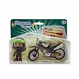 Pinypon Action - The Ninja Motorbike Demon, Moto Deportiva Negra, Detalles de dragón para Figura de acción, 1 muñeco y Accesorios de Juego, Juguete para niños y niñas Desde 4 años, Famosa (PNC25000)