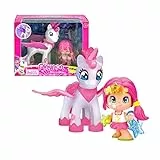 Pinypon - Estrella y Unicornio Volador, Decorado con Purpurina y Colores Perlados, Alitas Que se Mueven con 32 Accesorios Cambiables Mix is MAX, Famosa (700014082)