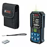 Bosch Professional Medidor Láser GLM 5023 G (láser Verde, Sensor de inclinación, Alcance: hasta 50.m, Robusto, IP65, ±1,5.mm, 2 Pilas AA, Correa de sujeción, Funda), Blue