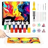 Beanewone Pintura para Hacer Marmolados Sobre el Agua, Manualidades Niños y Niñas 6-12 Años, Kit Pintura para Niñas, Juegos Creativos para Niños de 6 7 8 9 10 11 12 Años