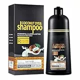 Black Hair Dye Shampoo, Champú De Tinte De Cabello Negro Rápido Natural De 500 Ml, Champús Nutritivos Para Hombres Y Mujeres, Cuidado Diario