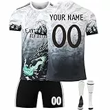 Camisetas de fútbol Personalizadas para niños 2024/2025 Equipacion Futbol niño Chandal Conjunto Piezas Camisetas de Hombre Entrenamiento Futbol Colocar,Traer Pantalones Cortos y Calcetines