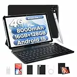 DOOGEE T10W Android 15 Tablet 10 Pulgadas con 16GB RAM+ 128GB ROM(TF 2TB), 8000mAh Batería Tablet con Lapiz y Teclado, Dual SIM 4G/Face ID/5G WiFi/BT5.0/OTG/Widevine L1