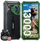 Blackview Android 14 BV6200Pro(2025) Movil Irrompible, 18GB+128GB(TF 2TB) 13000mAh 18W, 6.56'' HD+ Cámara Helio P35 de 13MP+8MP Móvil Todoterreno 98DB Altavoz/NFC/GPS/IP69K Movil Resistente