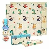 Babify Alfombra de Juegos para Bebé Dino, Colchoneta niños plegable, con bolsa de transporte, tapete impermeable XPE no toxico.