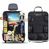 AiQInu Organizador Asiento Trasero Coche, Organizador Asiento Trasero Niños con Mucho Espacio de Almacenamiento Impermeable, Tejido Oxford, 9 Bolsillos