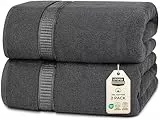 Utopia Towels - Pack de 2 Toallas de Baño Jumbo de Lujo (90 x 180 CM) - 100% Algodón Ring Spun, Altamente Absorbente, Suave y de Secado Rápido (Gris)