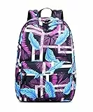 Acmebon Mochila Escolar Impermeable para Niñas y Niños con Estilo - Mochila para Portátil con Estampado Moderno Informal (Púrpura)