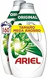Ariel Detergente Lavadora Liquido 160 Lavados (4x40), Original, Jabon Limpieza Mejorada en Ciclos Mas Frios con la Exclusiva Tecnologia de Limpieza en Frio