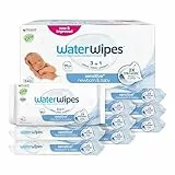 WaterWipes Sensitive+ Newborn & Baby Wipes, 540 unidades (paquete de 9), 3 en 1 Limpia, Cuida, Protege, 99,9% Agua, Sin perfume