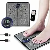 DAVANSU® SÚPER Masajeador Eléctrico Para Pies,Masajeador de Pies EMS, Masaje Pies para Alivio del Dolor Muscular, 8 Modos y 19 Niveles de Intensidad,Carga USB,Libera la Tension,Mejora la Circulación