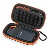 Estuche para Sandisk Extreme/Sandisk Extreme Pro/WD My Passport SSD Portable, Funda ​Caja Disco Duro Rígida Viaje Almacenamiento, Bolsa Cubrir Protectora Transporte Portátil(Rust Red)