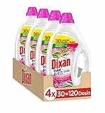 Dixan Detergente Líquido Lavadora, Adiós al Separar Total 4 en 1, (pack de 4, total: 120 lavados) Limpieza, luminosidad, frescor y sostenibilidad para la ropa de color