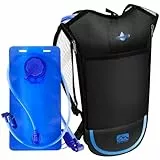 Shayson - Mochila de hidratación con bolsa de hidratación de 2 litros, ligera y transpirable, con 3 bolsillos de capa, correas de hombro reforzadas para senderismo, correr, ciclismo (azul)
