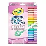 CRAYOLA Pastel - Rotuladores de punta media lavables (20 unidades, para escuela y ocio, 20 colores pastel