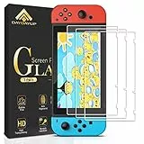 daydayup 3piezas Protector de Pantalla para Nintendo Switch Cristal Templado Pantalla,fácil instalación Sin Burbujas, HD, a Prueba de Rotura, arañazos-Resistente