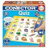Educa - Conector Quiz | Juego Educativo con más de 90 Preguntas y respuestas. 12 Temas Diferentes en Formato Libro y lápiz con luz y Sonido. Recomendado a Partir de 3 años (20392)