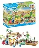 PLAYMOBIL Country 71443 Huerto con Abuelos, Incluyendo Parterre, regadera y Herramientas de jardinería, Juegos de rol imaginativos y Divertidos, Juguetes para niños a Partir de 4 años