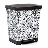 Tatay Cubo de Basura Cocina con Pedal Cubik Deco 21L | Interior y Exterior | Para Bolsas de 20L a 30L | Plástico Resistente Libre de BPA | 33,5x30x39 cm, Hidráulico