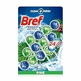 Bref Power Activ Natura Cesta WC (3 unidades), limpia baño para un WC siempre limpio y fresco, limpiador de baños con fórmula antical que elimina la suciedad