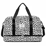 Vllcsla Bolsa de Gimnasio Mujer 42.43L, Bolso Deportivo con Bolsillo Húmedo y Compartimento de Zapatos, Bolsa Viaje Mujer Fin de Semana Equipaje de Mano, Bolsa Weekend Mujer Duffel (B)