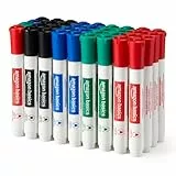 Amazon Basics - Rotuladores de punta fina, borrado en seco y poco olor para pizarra blanca, 4 colores surtidos,36 unidades