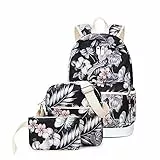 Acmebon Mochila Escolar Moderna Para Chicas - Mochila Informal Para Portátil - Conjunto De 3 Piezas Para Mujer Floral 621