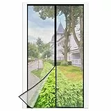 Mosquitera Puerta Magnetica - 80 x 200 CM - Negro, Mosquiteras para Puertas, Cierre Magnético de Arriba a Abajo, Automáticamente,Mantiene el Aire Fresco