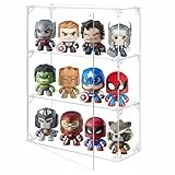 Vitrina acrílica para coleccionables, caja de almacenamiento transparente de 3 niveles con puerta magnética, polvo para figuras, juguetes, figuras, montaje en pared o mesa