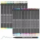 Koilox Juego de rotuladores fineliner de 36 colores, punta de 0,4 mm, punta fina para dibujar y escribir bocetos, diarios, notas, cómics, libro para colorear cómics, libro para colorear