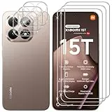 Lutree Cristal Templado para Xiaomi 15T/ Xiaomi Mi 15T, 3+3 Piezas Protector de Pantalla + Protector de Lente de Cámara, Dureza 9H HD Anti-Arañazos 9H HD Vidrio Templado Película Protectora
