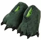 YILANLAN Zapatillas de animales Zapatillas de patas de dinosaurio Zapatillas de felpa caseras cálidas de dibujos animados (27/33 EU, Green)