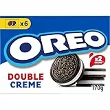 Oreo Doble Crema, Galletas de chocolate rellenas de doble crema sabor vainilla, Las galletas clásicas pero con doble relleno, Paquete de 170 g