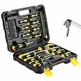HSEAMALL Juego de 42 destornilladores magnéticos, incluyendo ranurados, Phillips, Torx, hexagonales, cuadrados, Pozidriv portátiles y duraderos, herramientas de reparación de precisión multiusos