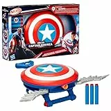 Marvel Studios - Captain America: Brave New World - NERF - Escudo lanzadardos - Escudo de Juguete para Juego de rol