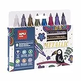 APLI Kids 18886 - Pack de rotuladores metalizados con punta de 4,2 mm - Colores surtidos, 8 u.