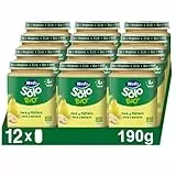 Hero Solo Bio Tarritos de Pera y Plátano 100% Ecológico, con Ingredientes Naturales para bebés desde los 6 meses - Pack de 12 x 190 g