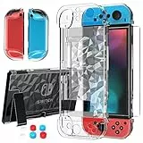 HEYSTOP Funda para Nintendo Switch 2, paquete de accesorios con interruptor dockable 2, protector de pantalla blindado Switch 2, Switch 2 volantes y funda para mando de Nintendo Switch 2, transparente