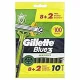 Gillette Blue3 Sensitive Maquinilla Desechable Para Hombre, 10 Uds