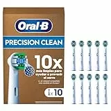 Oral-B Pro Precision Clean Recambios para Cepillo de Dientes Eléctrico, Pack de 10 Cabezales, Blanco - Originales (Tamaño Buzón)
